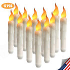 12pcs Battery Operated Flameless Flickering Christmas Window Led Taper Candles