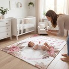 Baby Monthly Milestone Blanket 40x50 Inch Flannel Photo Backdrop Floral Boho Rug
