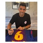 Luis Suarez Signed Original Barcelona 2017-18 Football Jersey  original Print 