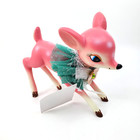 Retro Style Pink Christmas Reindeer Deer Figurine Vintage Decor
