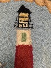 Hand Hooked Nautical Lighthouse Chair Pad 15  100  Virgin Wool Nantucket Sound