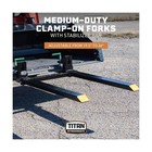 Titan Attachments Medium-duty 60  Clamp-on Pallet Forks With Adjustable Stabi   