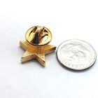 Vintage Rhinestone Star Lapel Pin Ruby Red Clear Stones Five Point Service