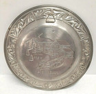 Collectible Vintage Norway Pewter Plate Julen 1974 Signed   6738 Christmas Scene