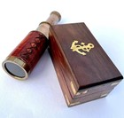 Antique Brass Telescope Marine Nautical Leather Pirate Spyglass Vintage Scope