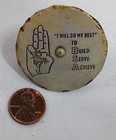 Vintage Aluminum Boy Scouts Neckerchief Slide Bsa Build Serve Achieve