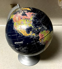 Globemaster Replogle World Globe Raised Relief Blue 12  Diameter W  Metal Base