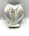 Vintage Heart Shape Vase Genuine Porcelain Red Rose And Violet