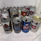 Lot Of 16 Vintage Beer Cans Mostly Steel Bottom Opened Reading Point Tech Strohs