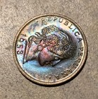      1953 Peru 20 Centavos     Beautiful Rainbow Toning     Bu