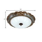 Antique Flush Mount Light Vintage Chandelier Glass Shade Ceiling Light Fixture