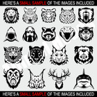 Animal Heads Clipart Images-vector Clip Art-vinyl Cutter Plotter Eps Graphics Cd