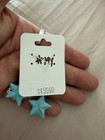 Turquoise Star Dangle Earrings Sterling Silver Beads Made In Usa