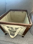 Vintage 1904 Nantucket Basket 19x14x10 Hamper Canvas Leather Storage Tote Bin