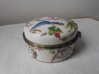 Vintage Jewelry  Trinket Or Snuff Box  Circa 1930  Pottery France  Antique 