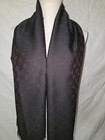 100  Authentic Louis Vuitton Scarf Shawl Stole 65 silk 35 wool Black maroon Used
