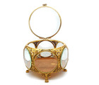 Stylebuilt Gold Ormolu Jewelry Casket Beveled Glass Vanity Trinket Box Vintage