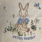 Vintage Peter Rabbit Baby Quilt Hand Embroidered Nursery Crib Blanket