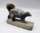 Vintage Jimmie The Skunk On Log Souvenir Paperweight W  1936 Wheat Penny