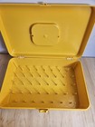 Vintage Wilhold Yellow Plastic Thread Spool Sewing Storage Box Case Usa 13x8x4