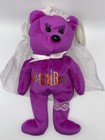 Celebrity Bears Star 67 Material Bear Purple Bride Plush White Veil Hang Tag