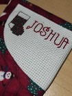 Cross-stiched joshua handmade Personalized Holiday Gift Christmas Stocking  new 