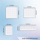 6pcs Acrylic Stamp Blocks Clear Grid Line Rubber Stamp Blocks For Card Making
