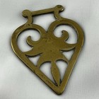 Brass Horse Medallion Vintage English Heart Acanthus Flower Scorpion Harness