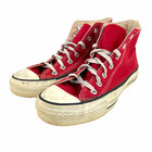 Vintage 80s Converse All-star High Top Red Canvas Sneakers Size 6 Made In Usa