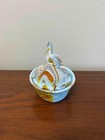 Westmoreland Blue Amber Slag Glass Hen Covered Candy Dish
