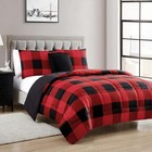 8 Piece Buffalo Plaid Check Bed In A Bag Comforter And Black Sheet Set