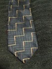 Bill Blass  Geometric 3 5x57  Silk Neck Tie Made In Mexico Blue