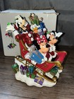New Disney Parks Christmas Holiday Santa Mickey Sleigh Figure Figurine Minnie 