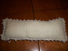 Vintage Crocheted Embellished Pink Bead  mother 1924  Throw Pillow 12  X 4 