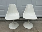 Mid Century Modern Dining Chairs Knoll Eero Saarinen Tulip Kitchen Porch Pair