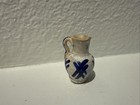 Antique Miniature Doll House Blue Oriental Pottery Jug Pitcher