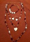 Avon Red Beaded Set Necklace  Bracelet  Earrings  mother s Day beautiful Pretty