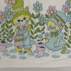 Vintage Flannel Cotton Baby Nursery Receiving Blanket Cats Garden 25x39 