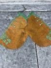 Vintage Leather Batwing Rodeo Chaps Altus Okla Green Trim Western Cowboy Decor