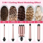 5 In 1 Wand Curling Iron Set  Curling Iron Interchangeable 3 Barrel Wand Curler 