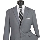 Lucci Men s Gray 2 Button Classic Fit Poplin Polyester Suit - New