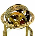 Brass Antique Finish Armillary Celestial Globe With Zodiac Engravings Handmade