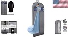 60-inch Gray Garment Bag With Zipper Pocket For Long Coats And Wedding Gowns