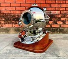 Anchor Vintage Silver Diving Helmet Us Navy Mark V Antique Divers Helmet W  Base