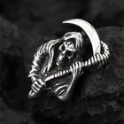 Silver Death Scythe Grim Reaper Skull Pendant Necklace Chain Men s Jewelry Gift