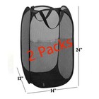 Laundry Bag Mesh Basket Foldable Mesh Popup Hamper - Portable Lightweight Home  
