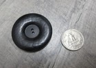 Large Round Flat 2-hole Button Black Textured 1 5 8 Inch Diameter Vintage