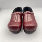Dansko Professional Burgundy Patent Leather Clogs Shoes Womens Size 32