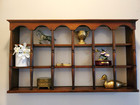 Vintage 70s Ornate Mid Century Multi Purpose Wooden Wall Display Curio Shelf  18