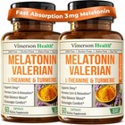 Natural Sleep Aid Capsules - 3mg Melatonin   Valerian Root - 2 Pack For Adults